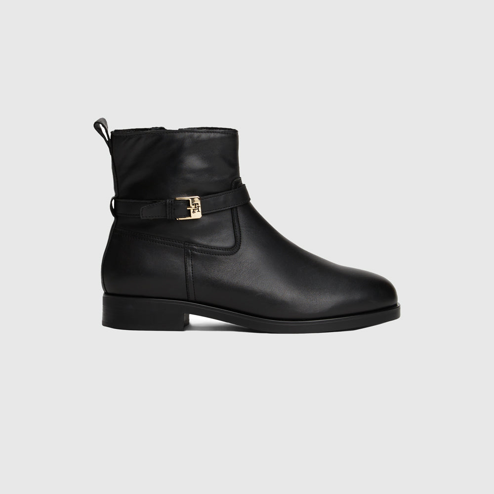 Tommy Hilfiger Riding Leather Bootie - Black |ThirdBaseUrban