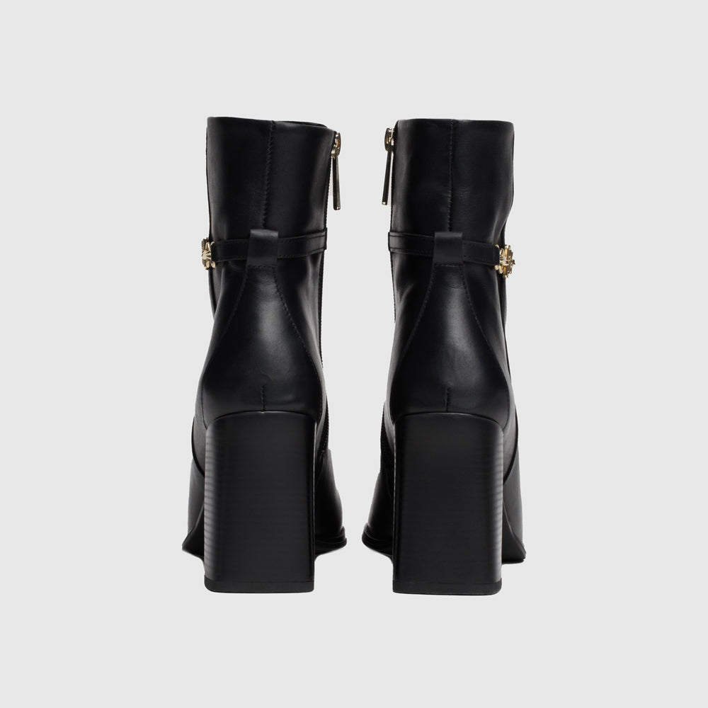 Chain High Heel Bootie - Black