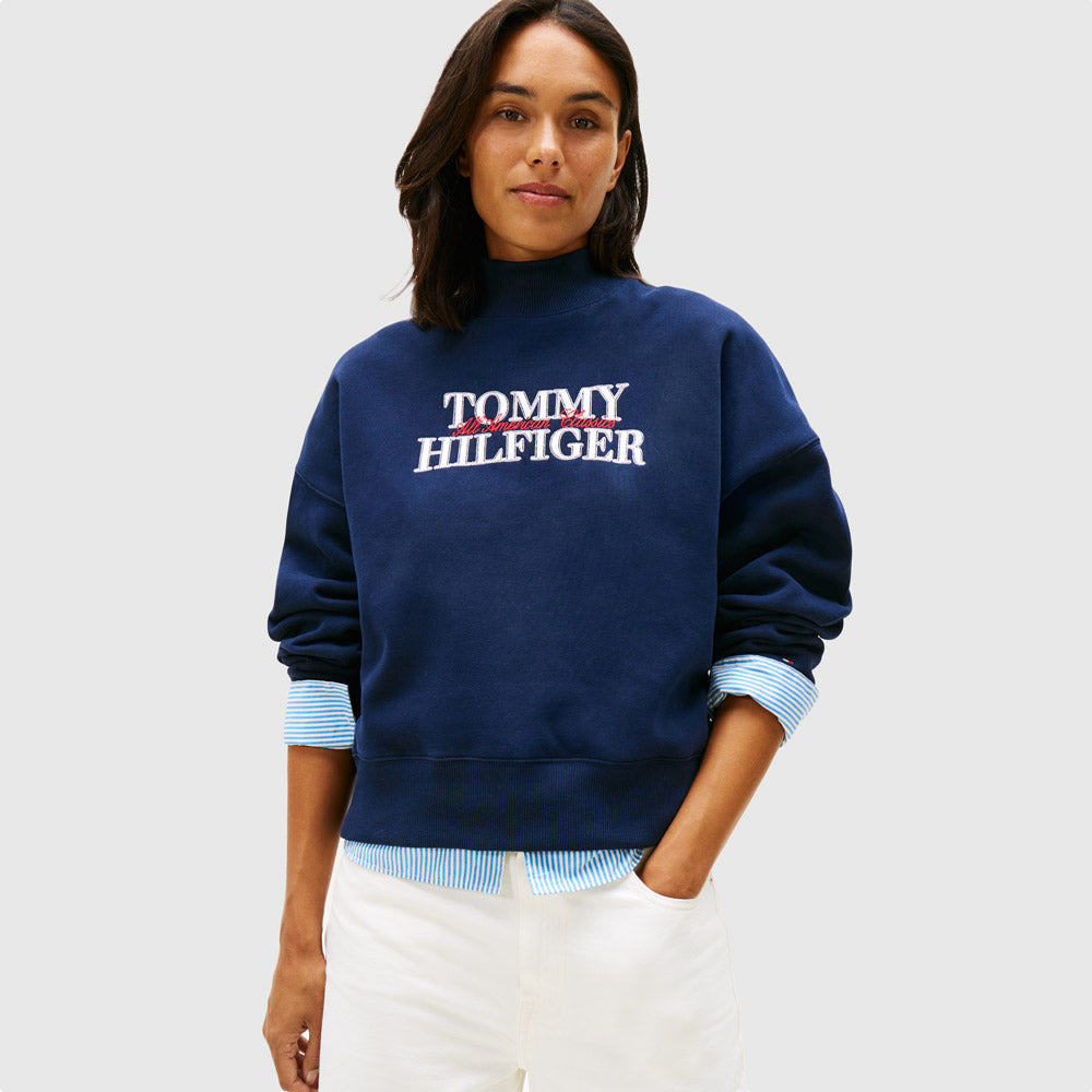 Tommy Hilfiger Classic Fleece Sweater - Navy |ThirdBaseUrban