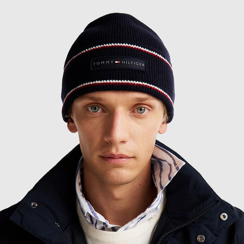 Tommy Hilfiger Wool Beanie - Navy |ThirdBaseUrban