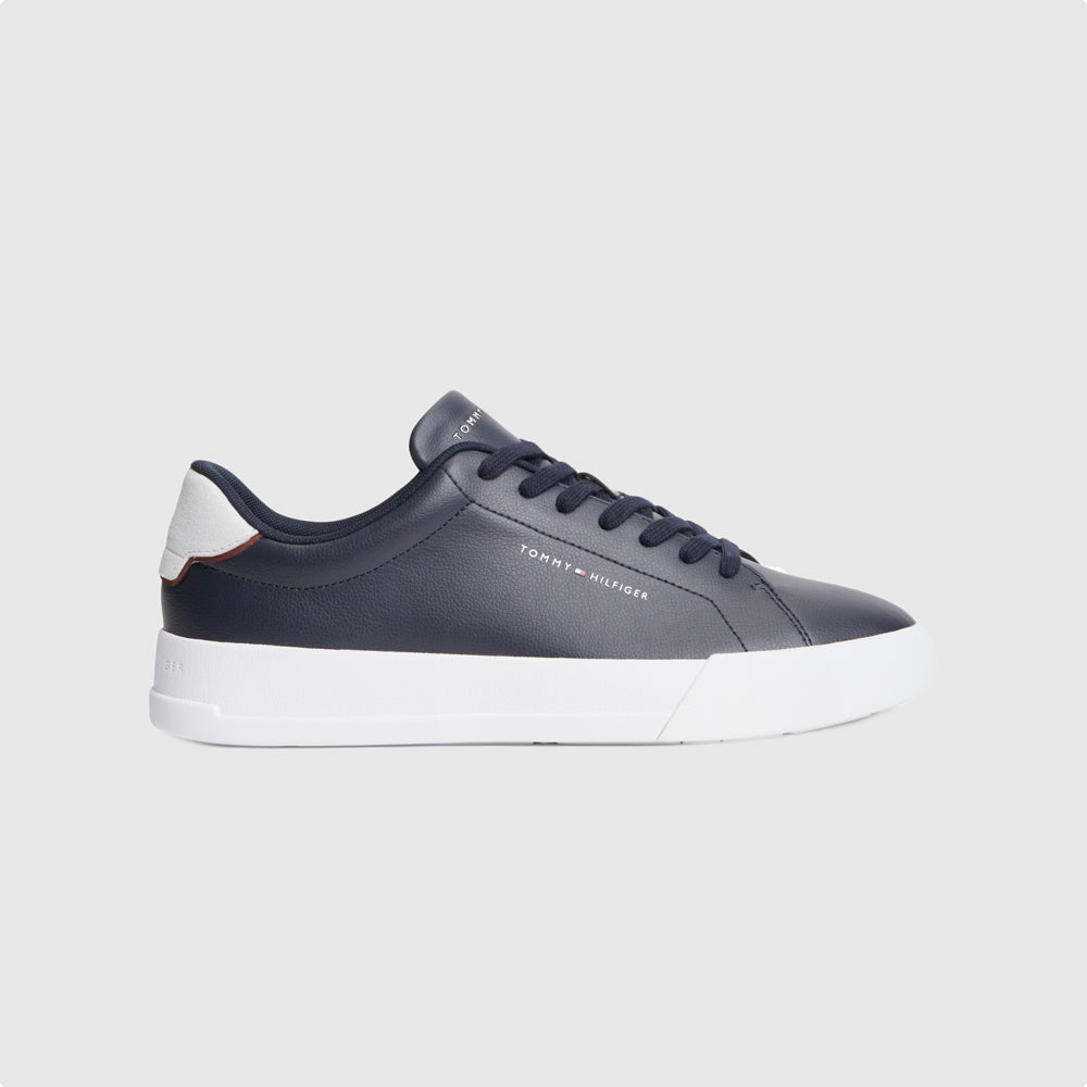 Tommy Hilfiger Court Leather Sneaker - Navy |ThirdBaseUrban
