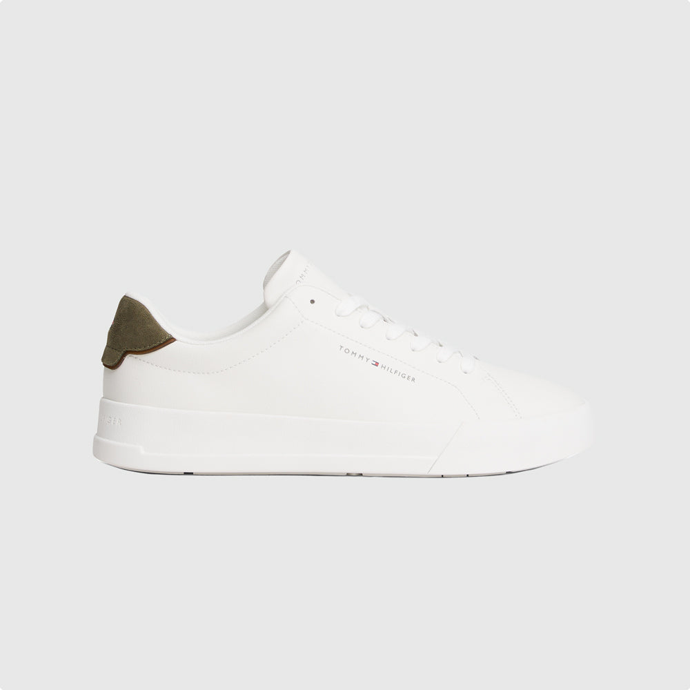 Tommy Hilfiger Court Leather Sneaker - Ecru |ThirdBaseUrban