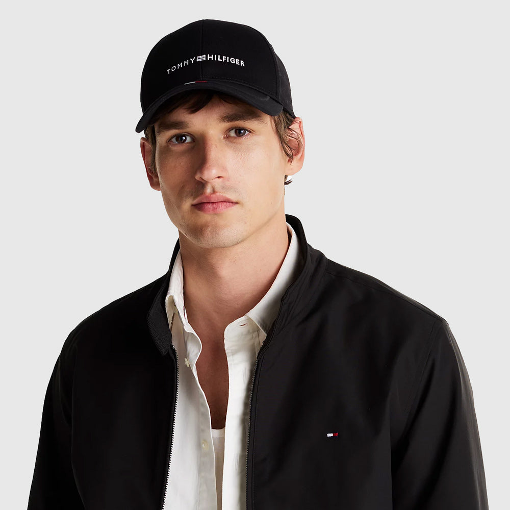 Tommy Hilfiger Foundation Panel Cap - Black |ThirdBaseUrban