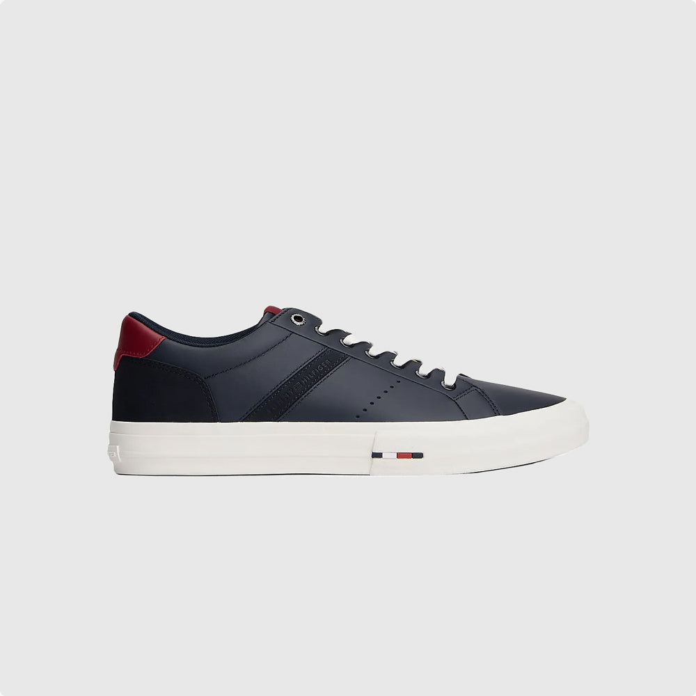 Tommy Hilfiger Hi Vulc Leather Sneaker - Navy |ThirdBaseUrban