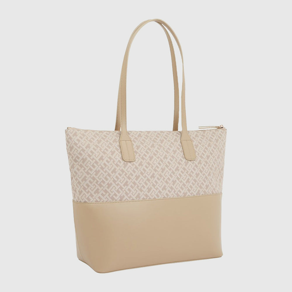 Jacquard Tote - Beige