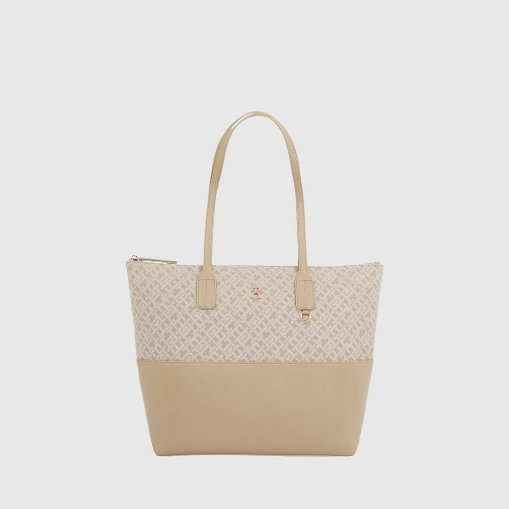 Tommy Hilfiger Jacquard Tote - Beige |ThirdBaseUrban
