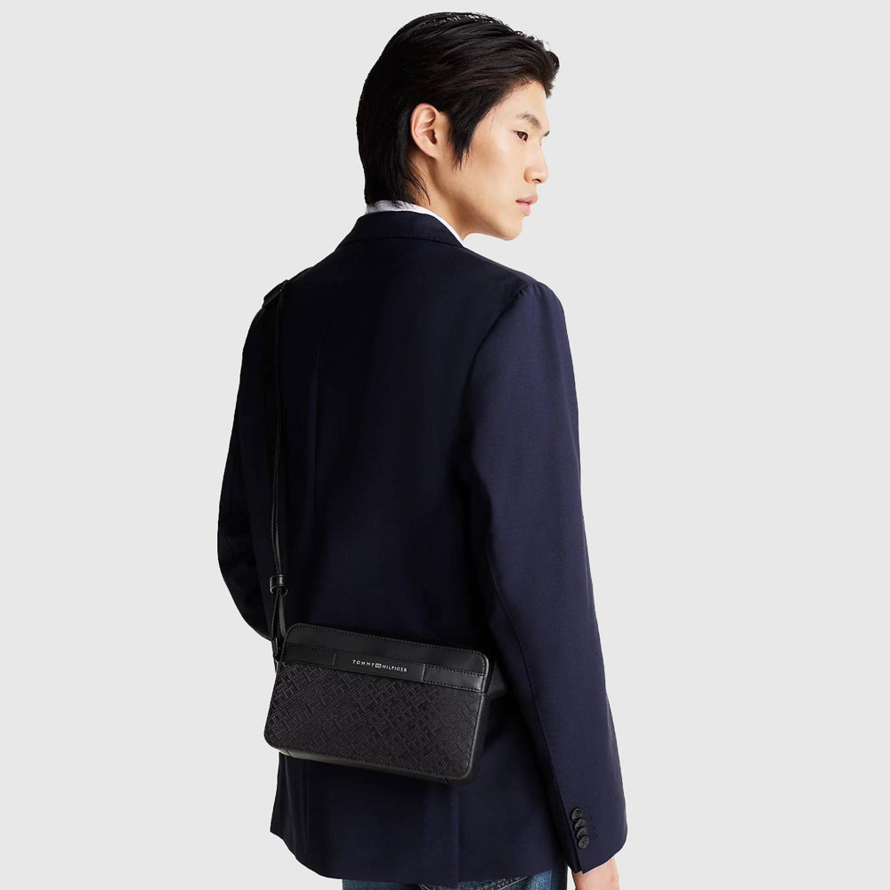 Tommy Hilfiger Monogram Reporter Bag - Black |ThirdBaseUrban