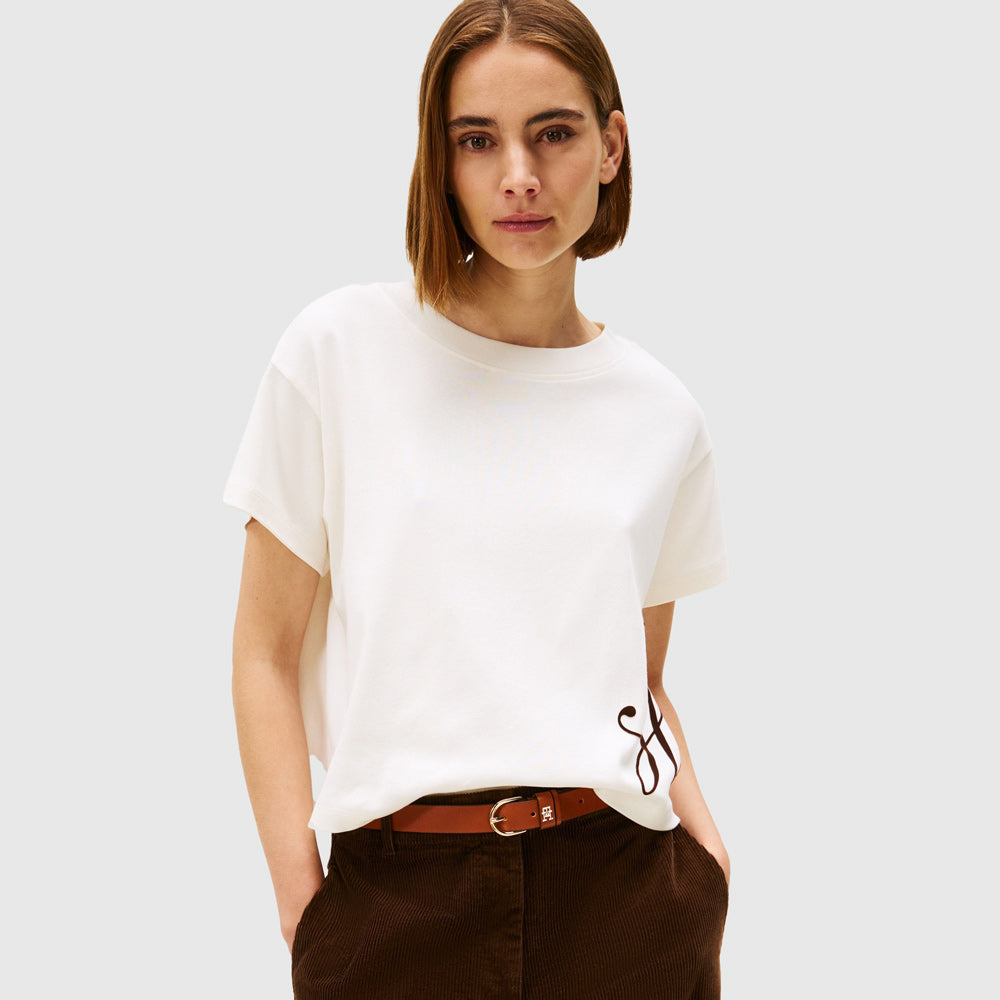 Tommy Hilfiger Script T-Shirt - Ivory |ThirdBaseUrban