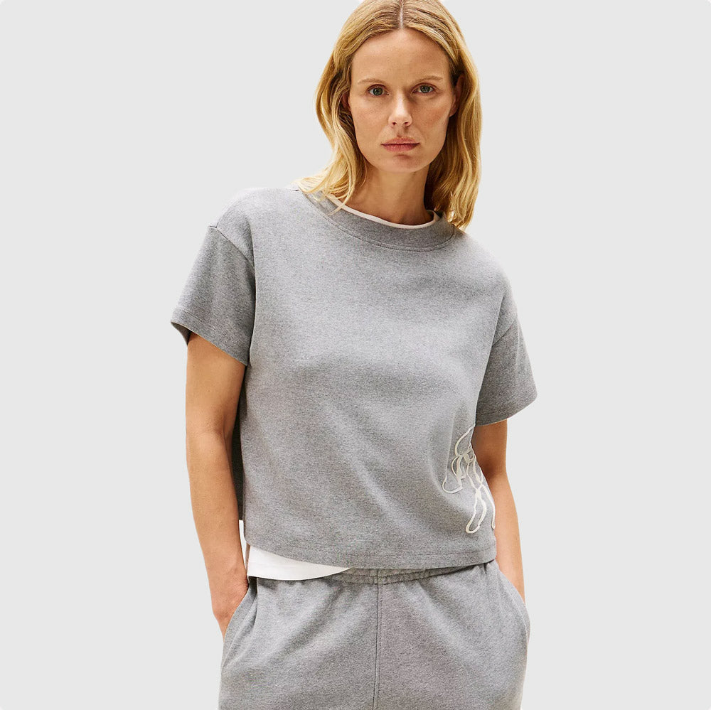 Tommy Hilfiger Script T-Shirt - Grey Heather |ThirdBaseUrban