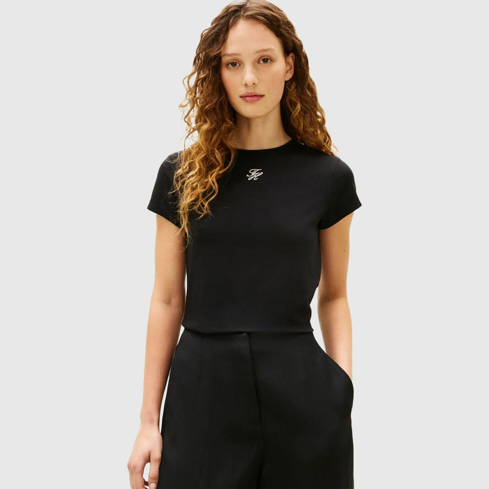 Script Slim T-Shirt - Black