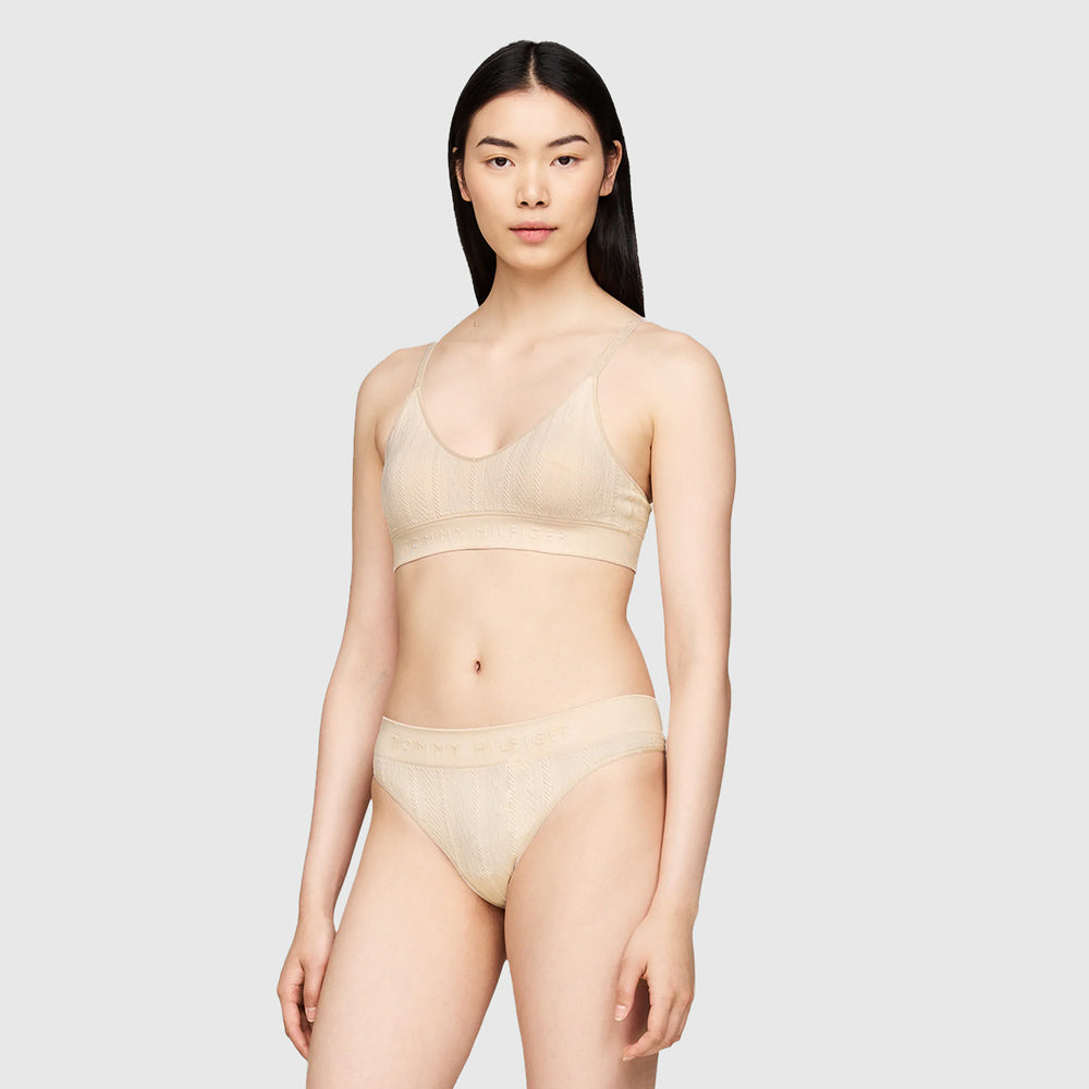 Tonal Logo Thong - Cream