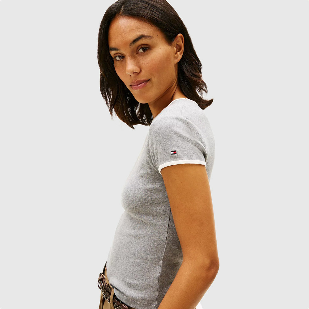 Varsity Slim Ringer T-Shirt - Grey Heather