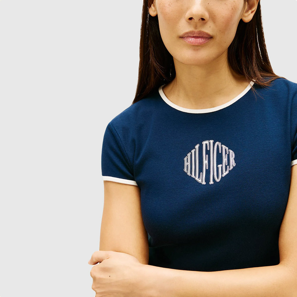 Varsity Slim Ringer T-Shirt - Dark Night Navy