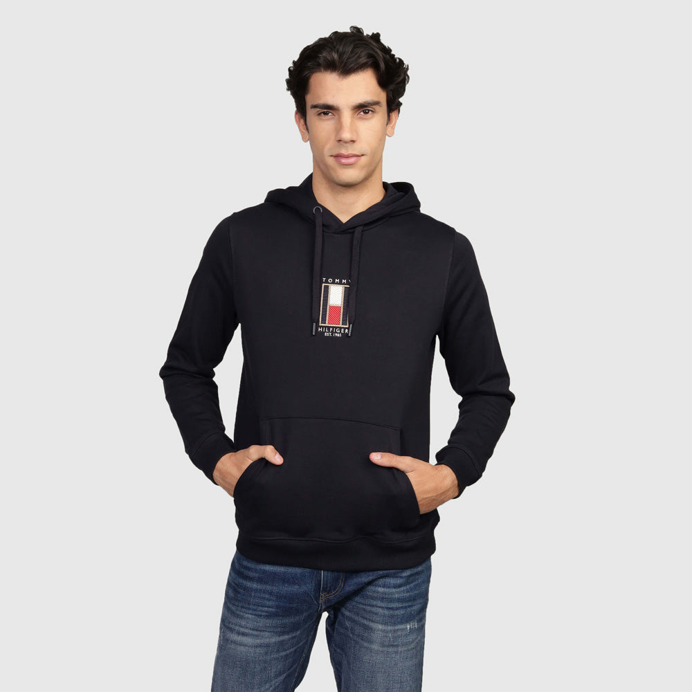 Tommy Hilfiger Vertical Flag Hoody - Navy |ThirdBaseUrban
