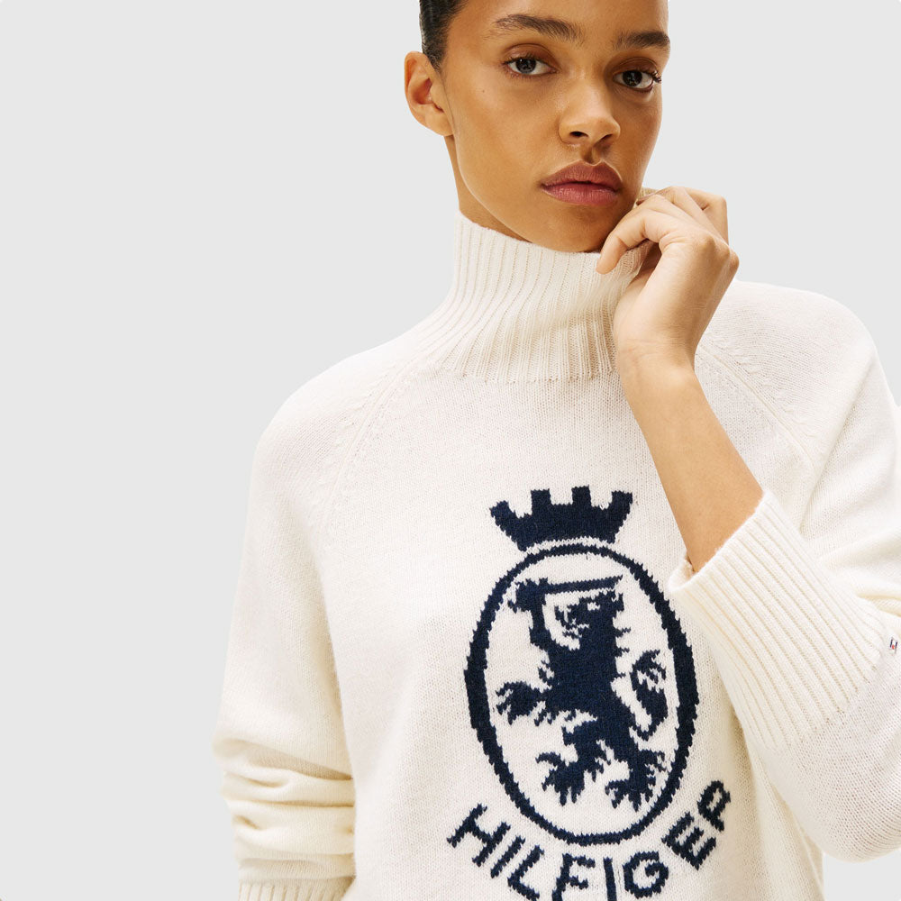 Wool Graphic Sweater - Ivory