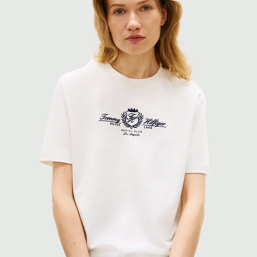 Varsity Crest Logo T-Shirt - Ecru