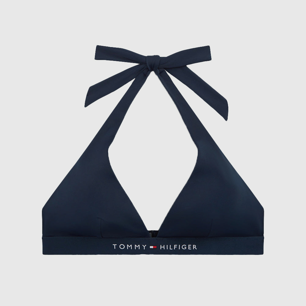 Original Logo Halterneck Bikini Top - Navy