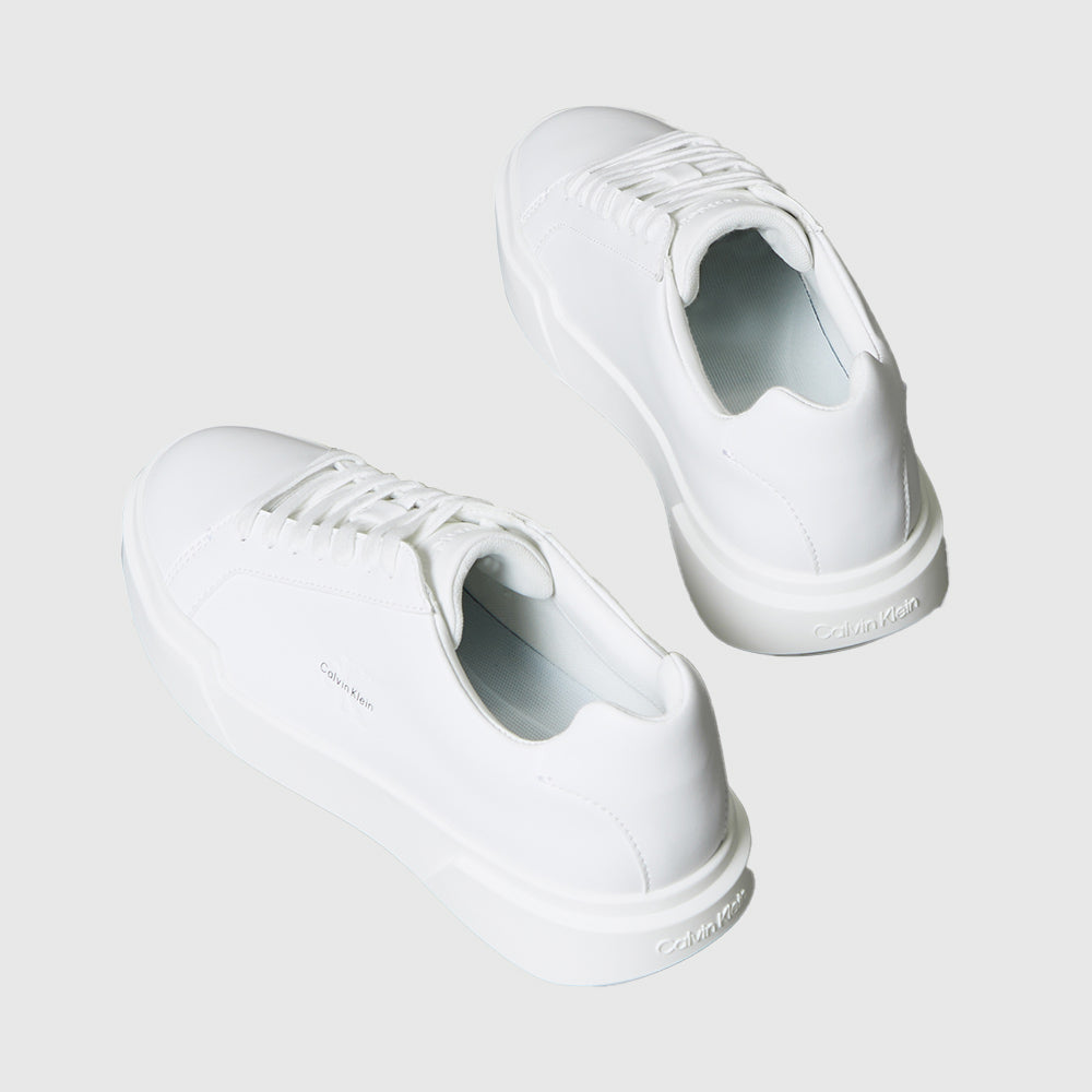 Chunky Cupsole Leather Sneaker - White