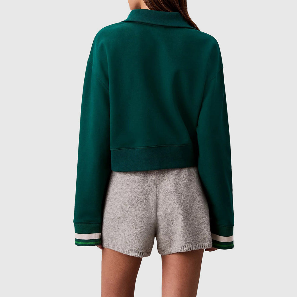 Graphic Zip Sweater - Green