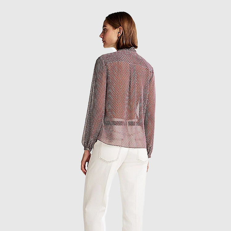 Ruffle Print Blouse - Red Multi