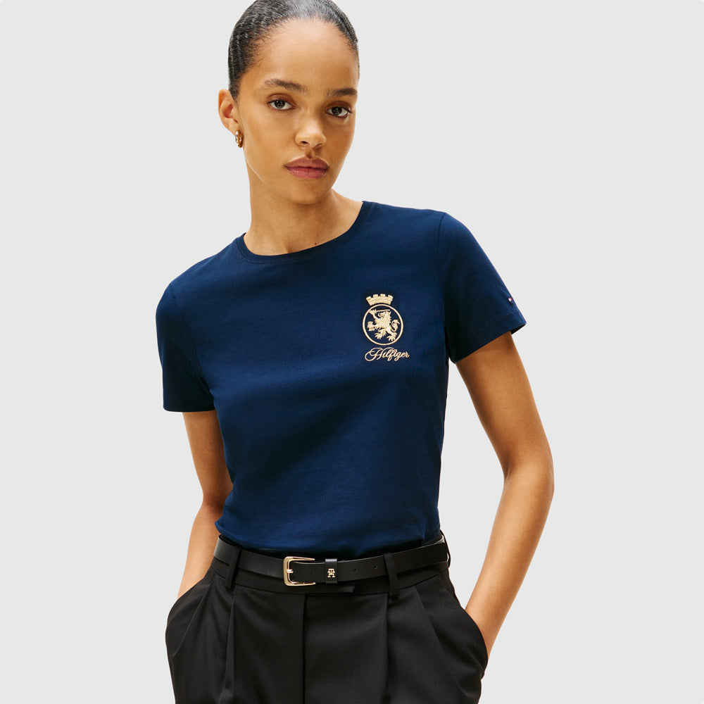 Tommy Hilfiger Gold Crest T-Shirt - Navy |ThirdBaseUrban