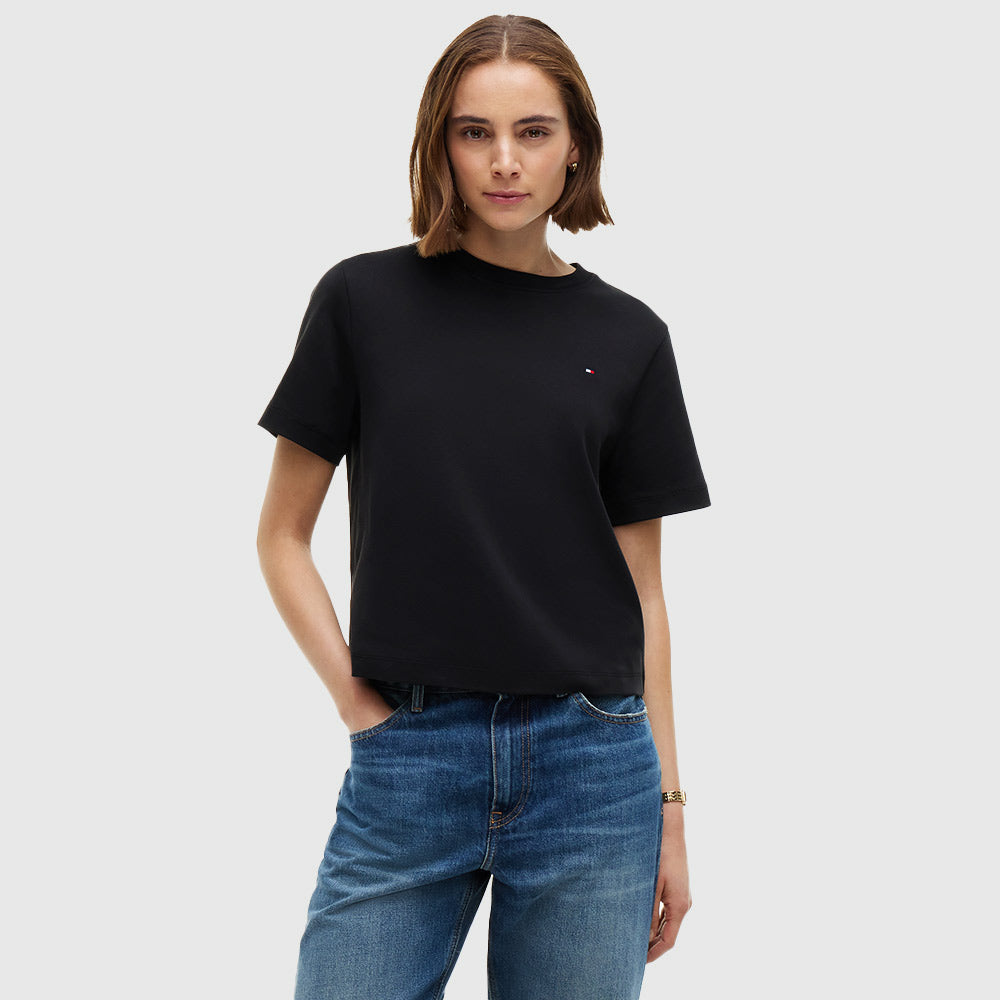 Boxy Interlock T-Shirt - Black