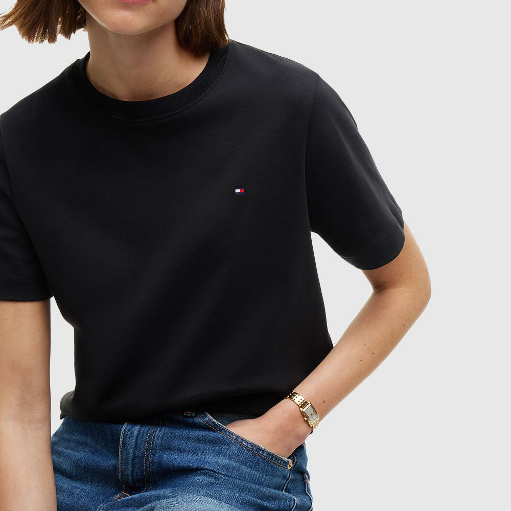 Boxy Interlock T-Shirt - Black