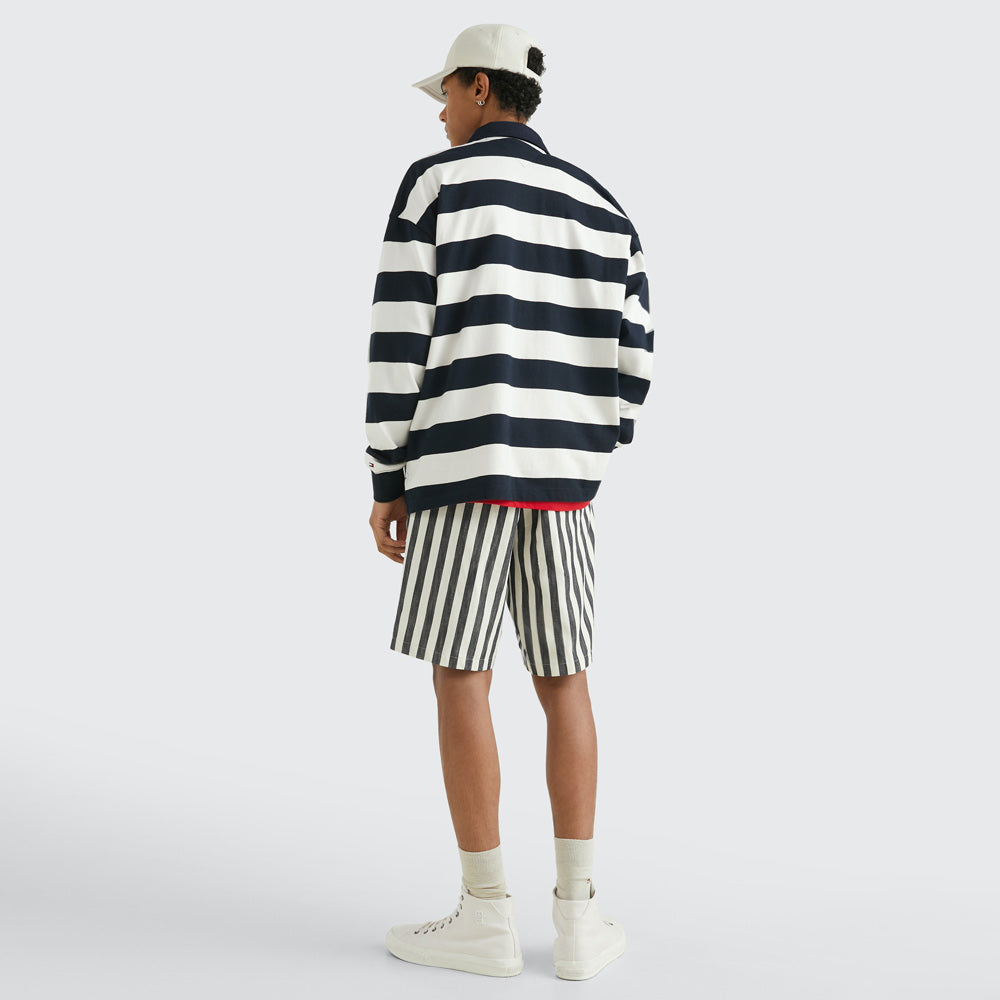 Block Striped Rugby Shirt - Navy Multi