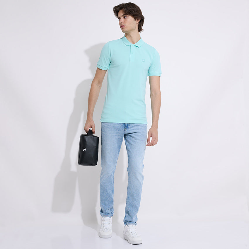 Embro Badge Slim Polo - Blue