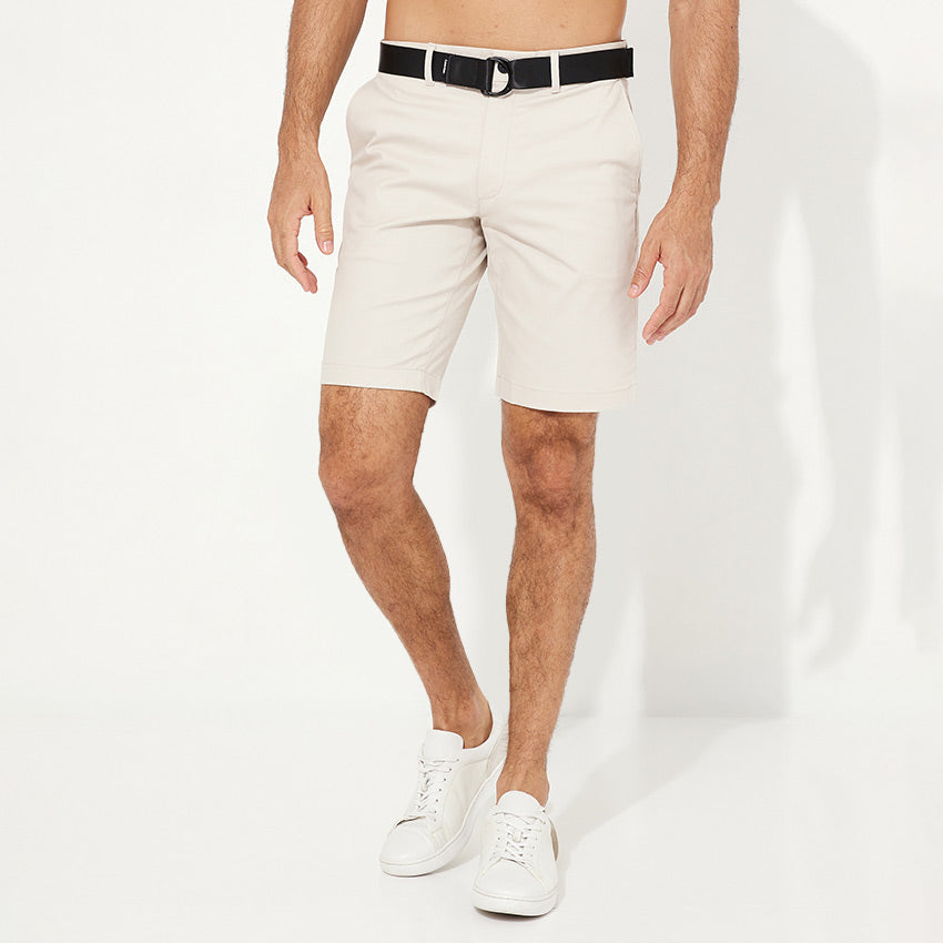 Modern Twill Slim Short - Beige