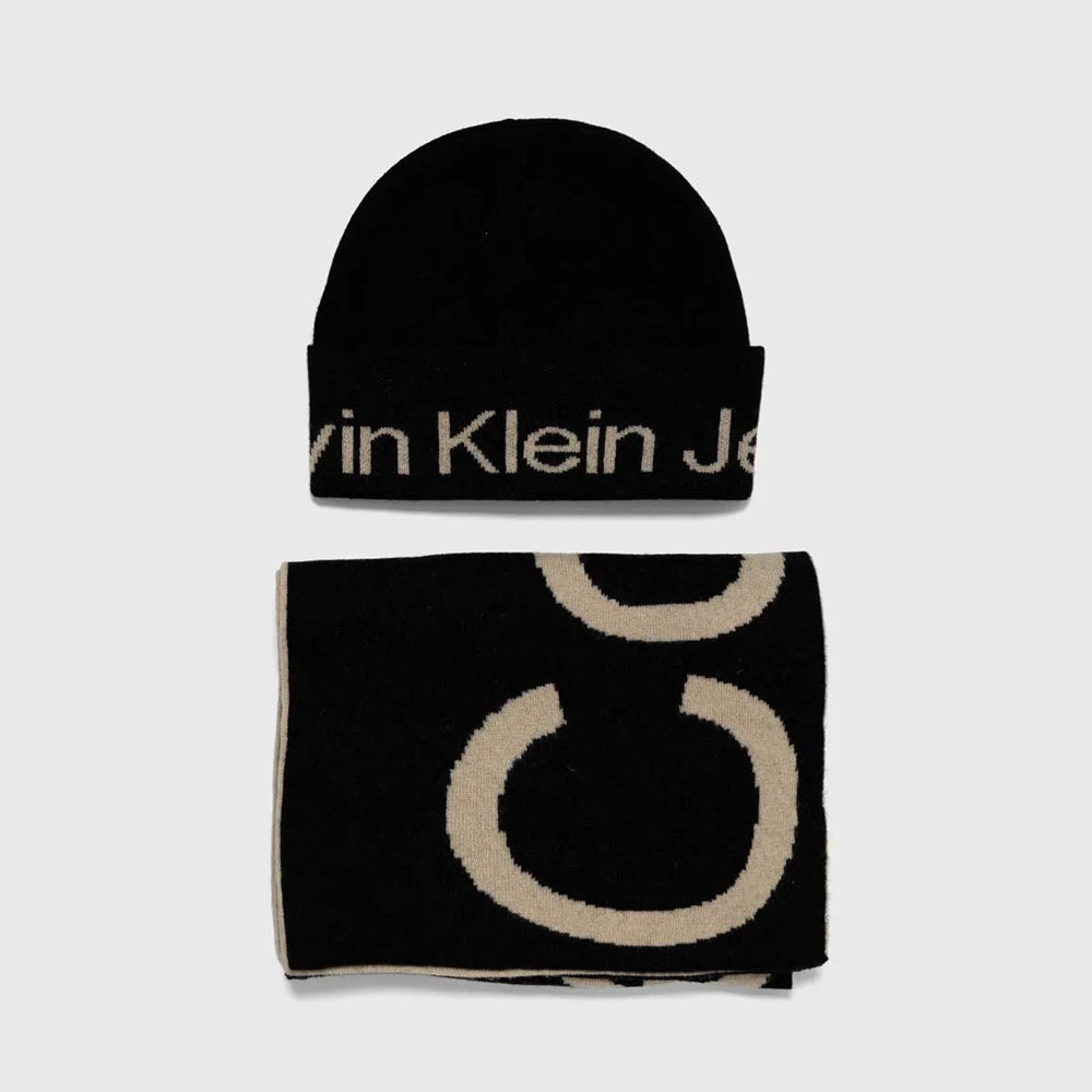 Mono Beanie/Scarf Set - Black