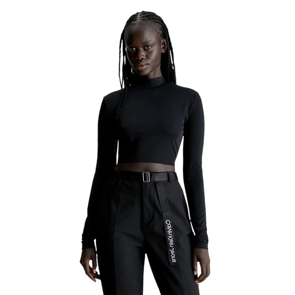 Calvin Klein Strap Long Sleeve Top - Black