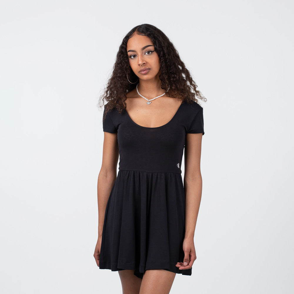 Back Twist Short Jumpsuit - Black Multi