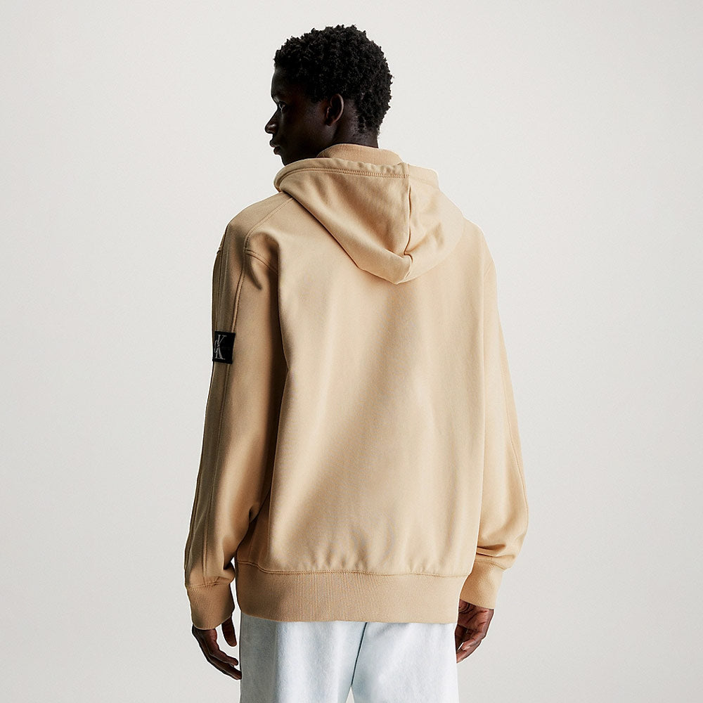 Badge Zip hoodie - Sand