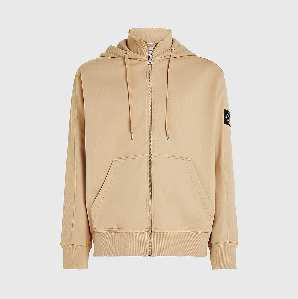 Badge Zip hoodie - Sand