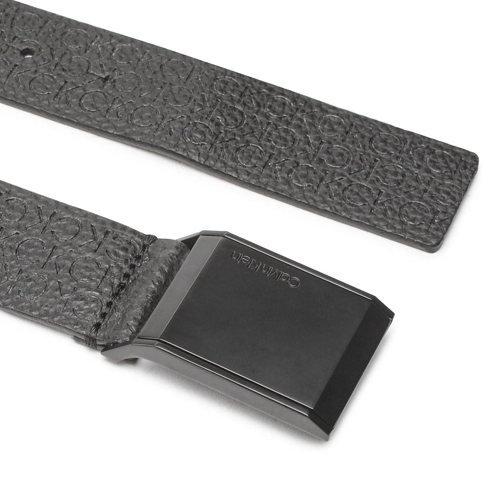 Beveled Plaque Tonal Mono Belt 35mm - Black