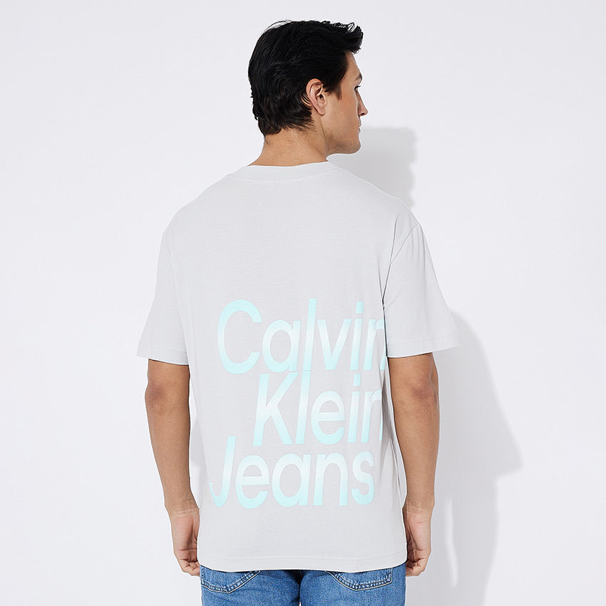 Calvin Klein Blown Up Diffused Stacked T-Shirt - Light Grey