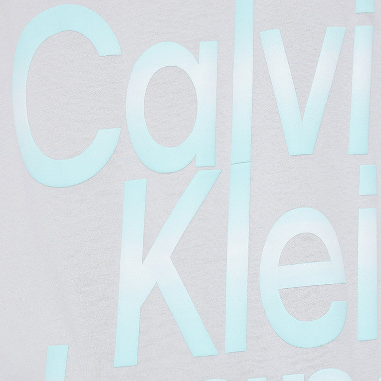 Blown Up Diffused Stacked T-Shirt - Light Grey