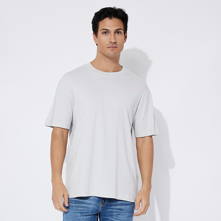 Blown Up Diffused Stacked T-Shirt - Light Grey