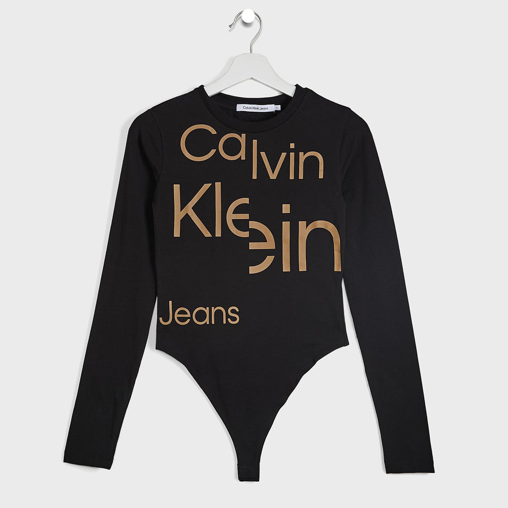 Bold Disrupted Logo Bodysuit - Black Multi