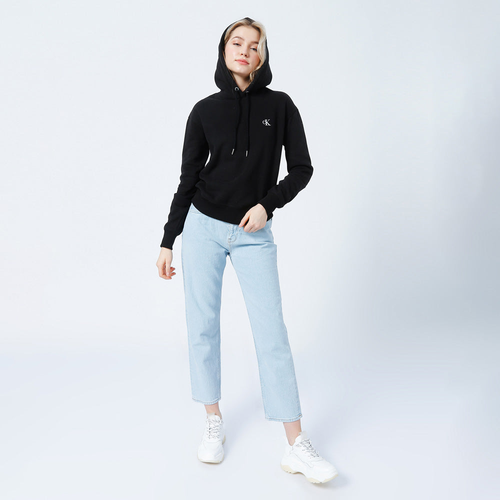 Womens Embroidery Hoodie - Black