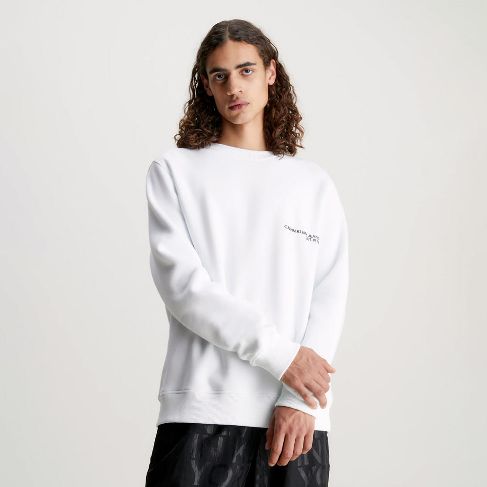 Spary Crew Neck Sweater - White