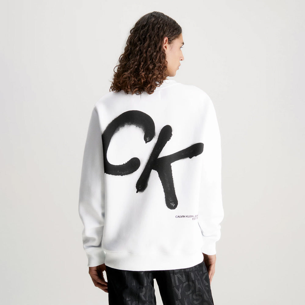 Spary Crew Neck Sweater - White