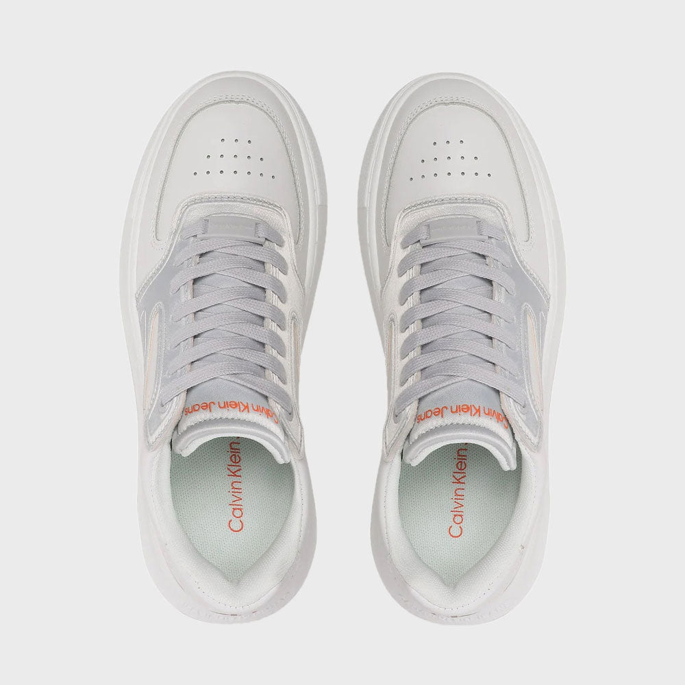 Chunky Cupsole Satin Sneakers - White Multi