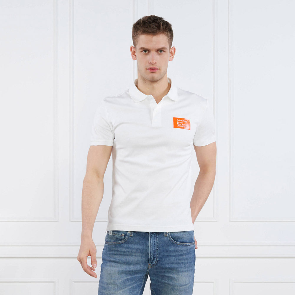 Colored Address Box Polo - White