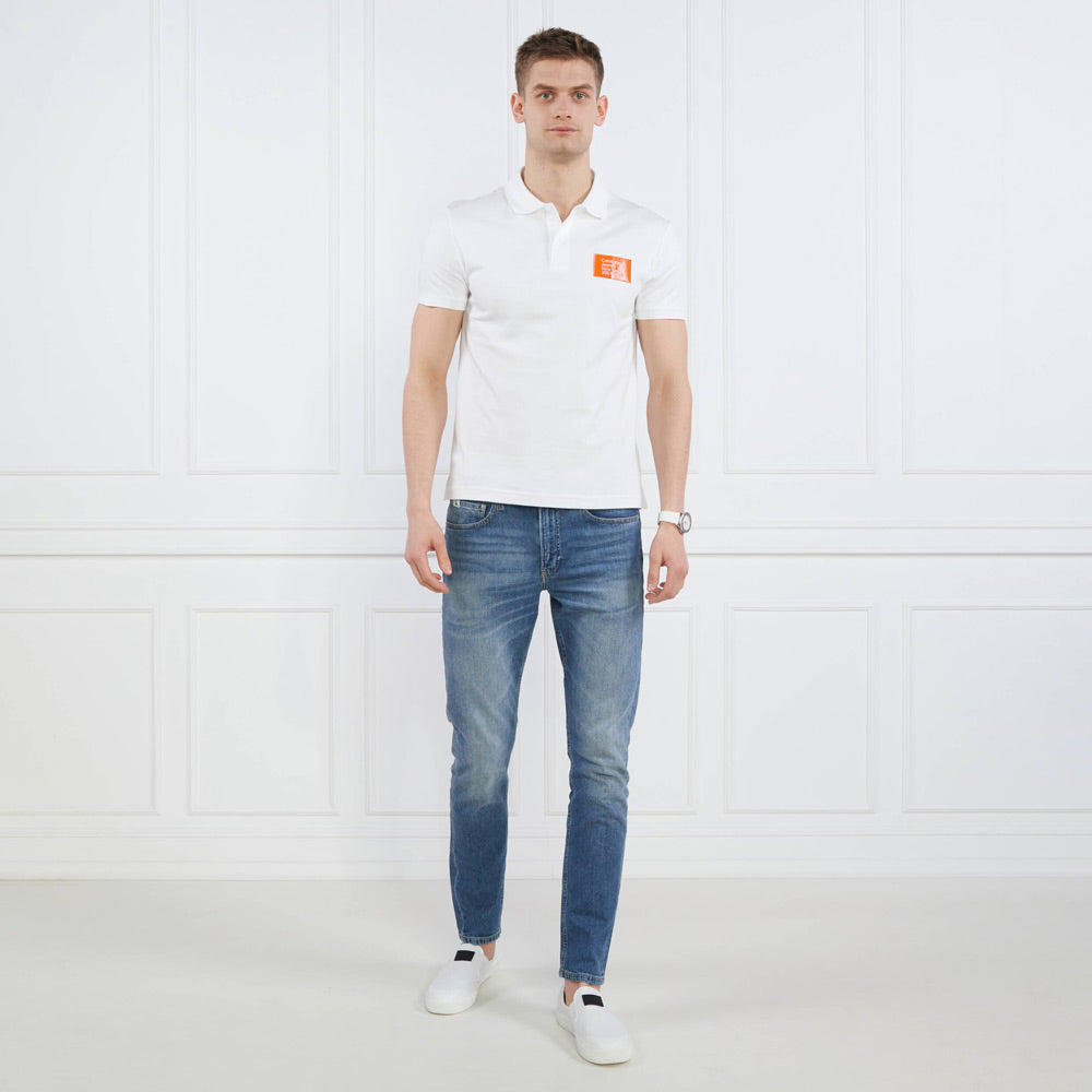 Colored Address Box Polo - White