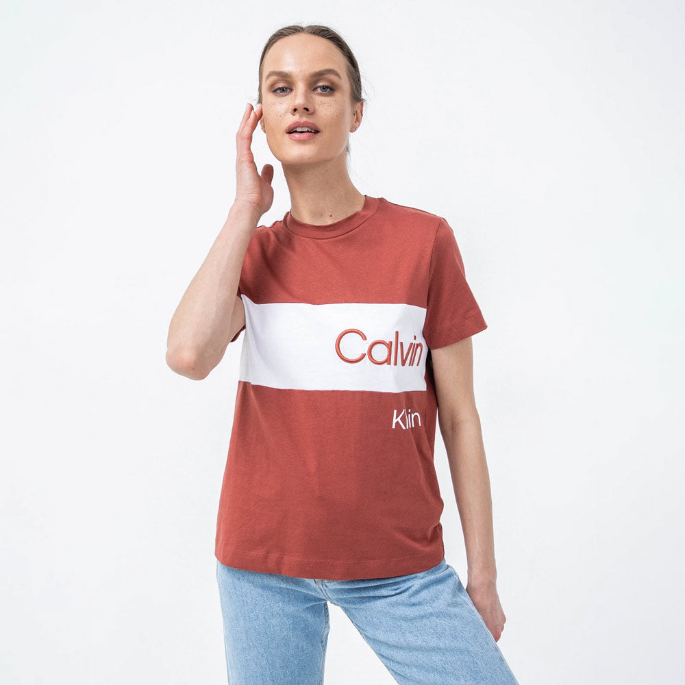 Colour Blocking T-Shirt - Red