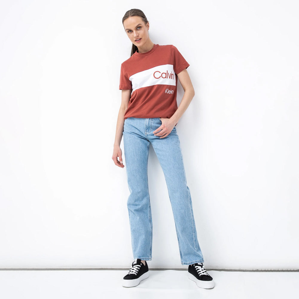 Colour Blocking T-Shirt - Red