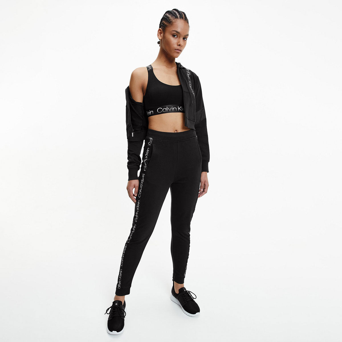 Cotton Terry Logo Joggers - Black