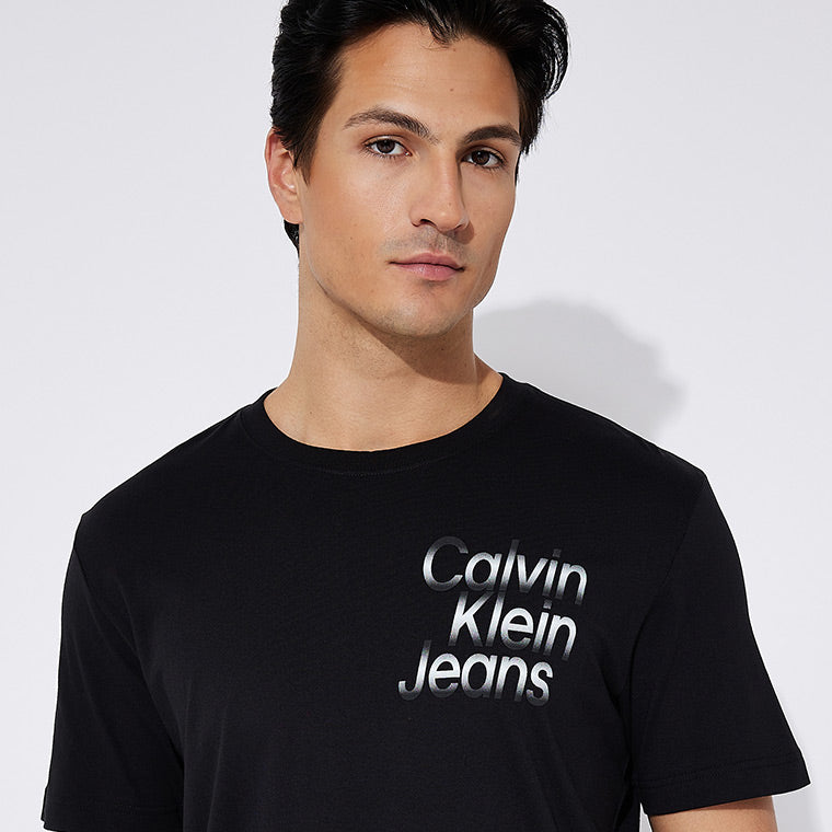 Diffused Stacked T-Shirt - Black